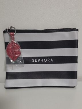 Sephora Large Pouch w/ Red Lips Keyring